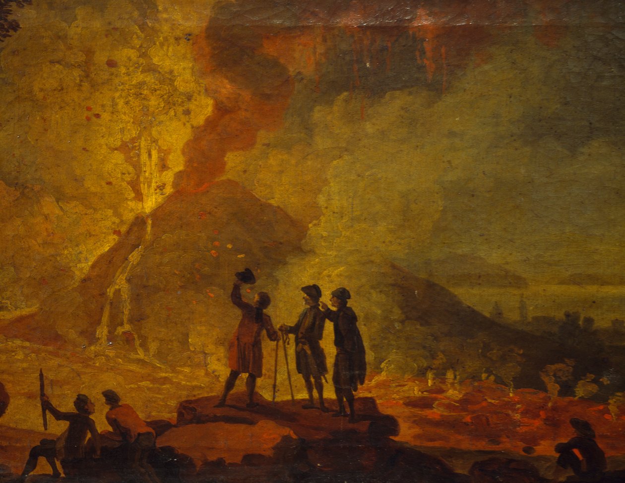 Vesuvs udbrud, af Pierre-Jacques Volaire (1729-1792), olie på lærred, 52x79 cm. Detalje. af Pierre Jacques Volaire