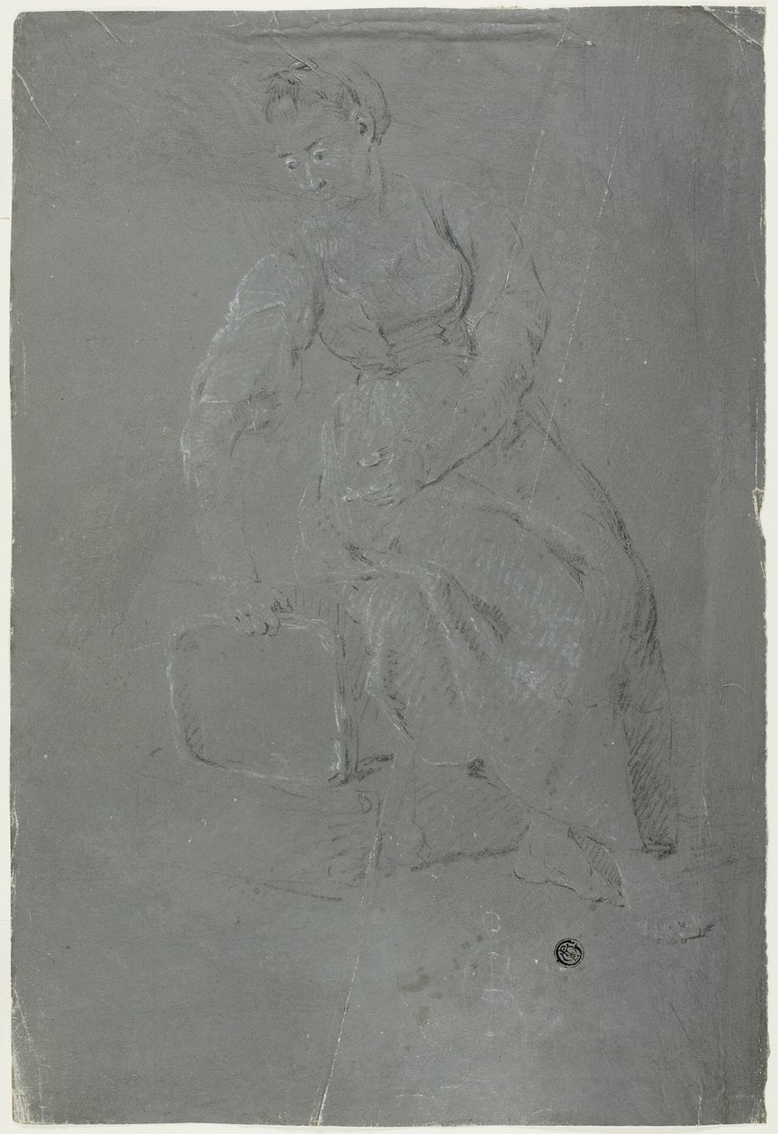 Siddende kvinde af Pierre Jacques Volaire