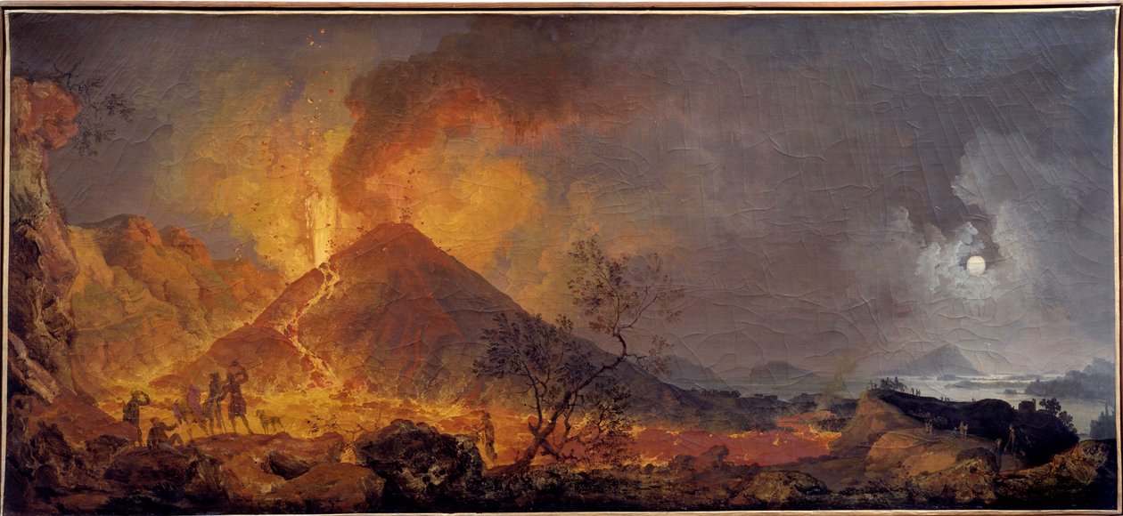 Vesuvs udbrud i Napoli Maleri af Pierre-Jacques (Pierre Jacques) Volaire (Le chevalier volaire) (1729-1802) 1700-tallets Le Havre, Musee des Beaux Arts af Pierre Jacques Volaire