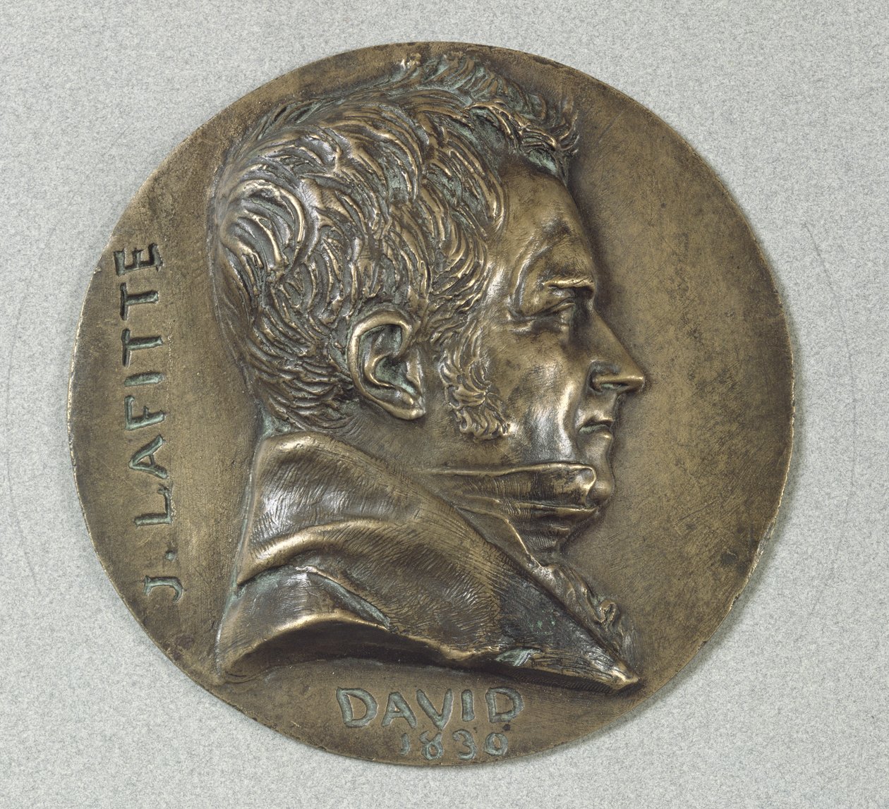 Medaljon med et portræt af Jacques Lafitte (1767-1844) 1830 (metal) af Pierre Jean David d