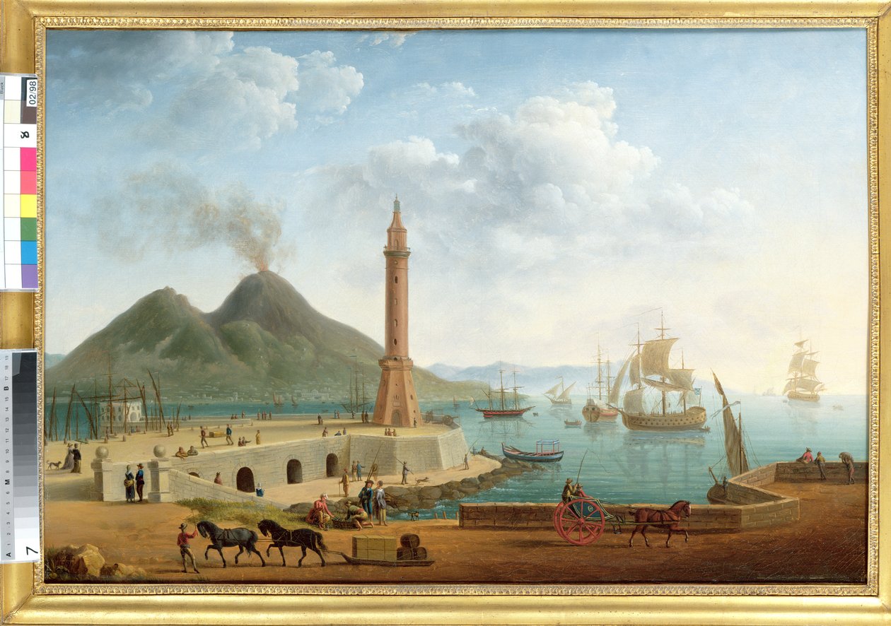 Udsigt over Vesuv fra havnen i Napoli, 1791 (par 121416) af Pierre Joseph Petit