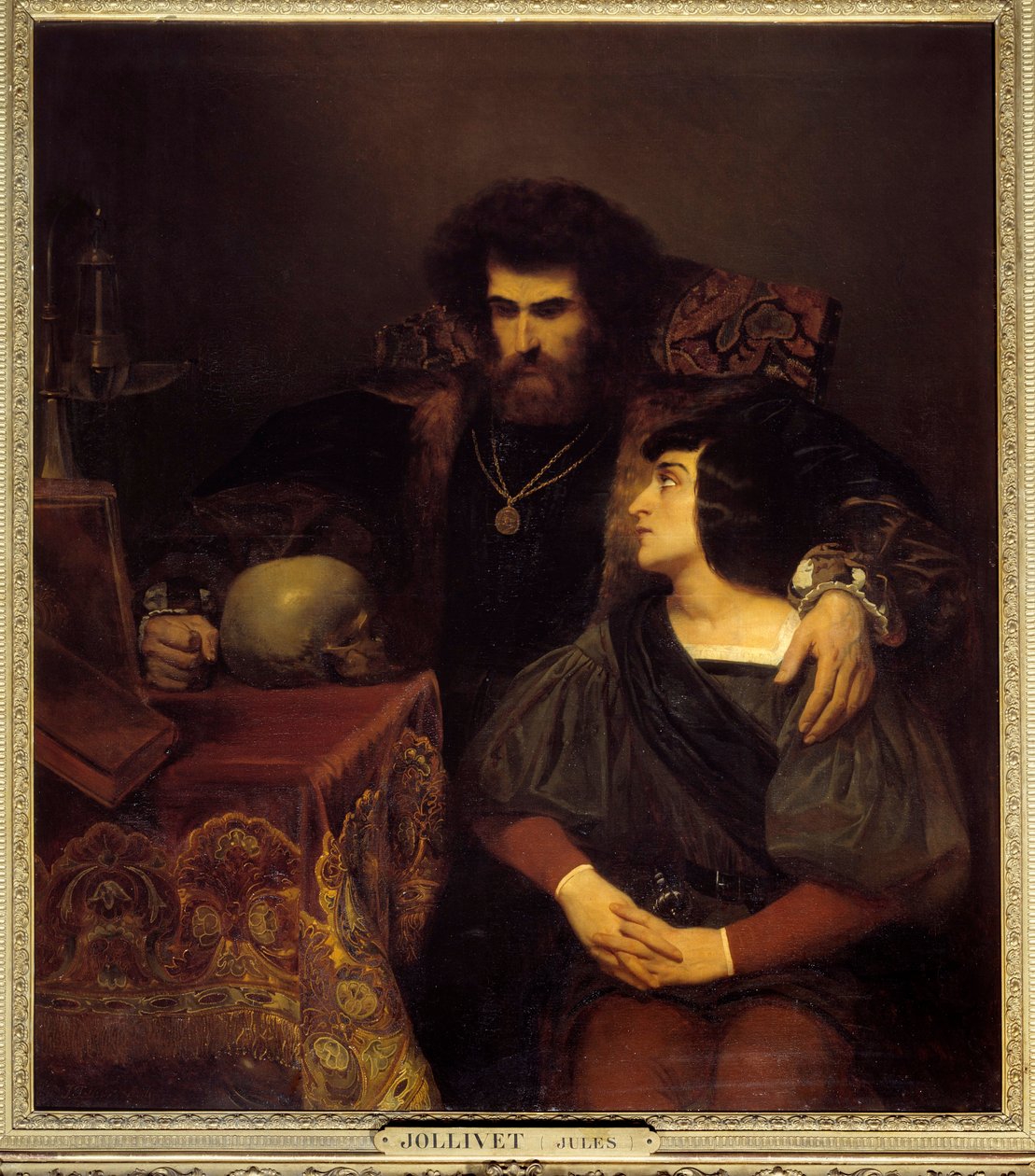 Lara Scene fra Lord Byrons "Lara"-sang I. Painting (Vanite) af Pierre Jules Jollivet (1794-1871) 1800-tallet søn. 1,3x1,1 m af Pierre Jules Jollivet