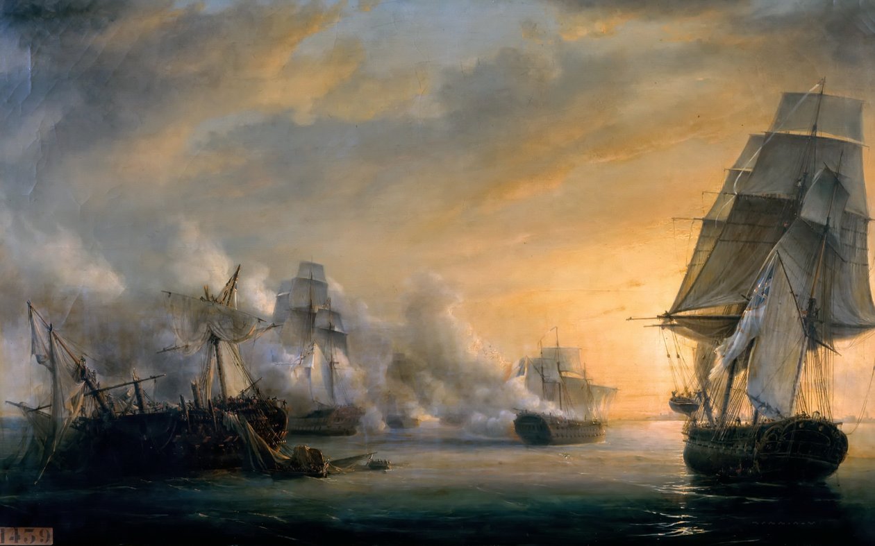 Søkamp før Cádiz den 13. juli 1801 af Pierre Julien Gilbert