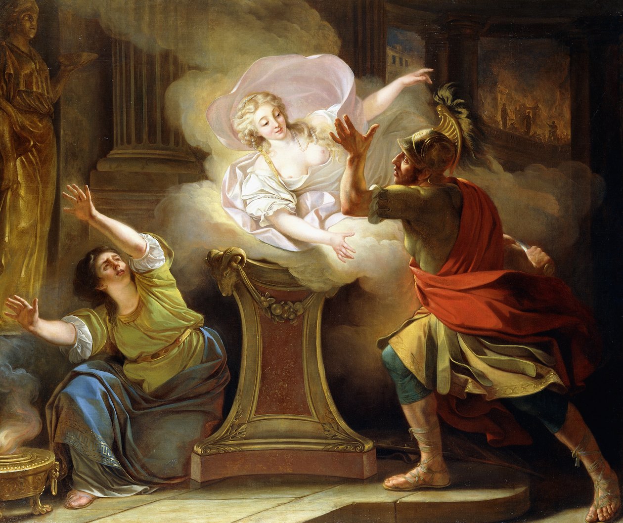 Aeneas forfølger Helen i Vestas tempel, af Pierre Lacour