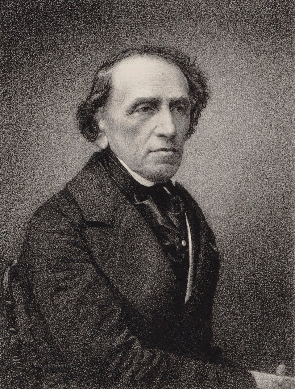 Portræt af komponisten Giacomo Meyerbeer 1791-1864, 1865. af Pierre Lanith Petit