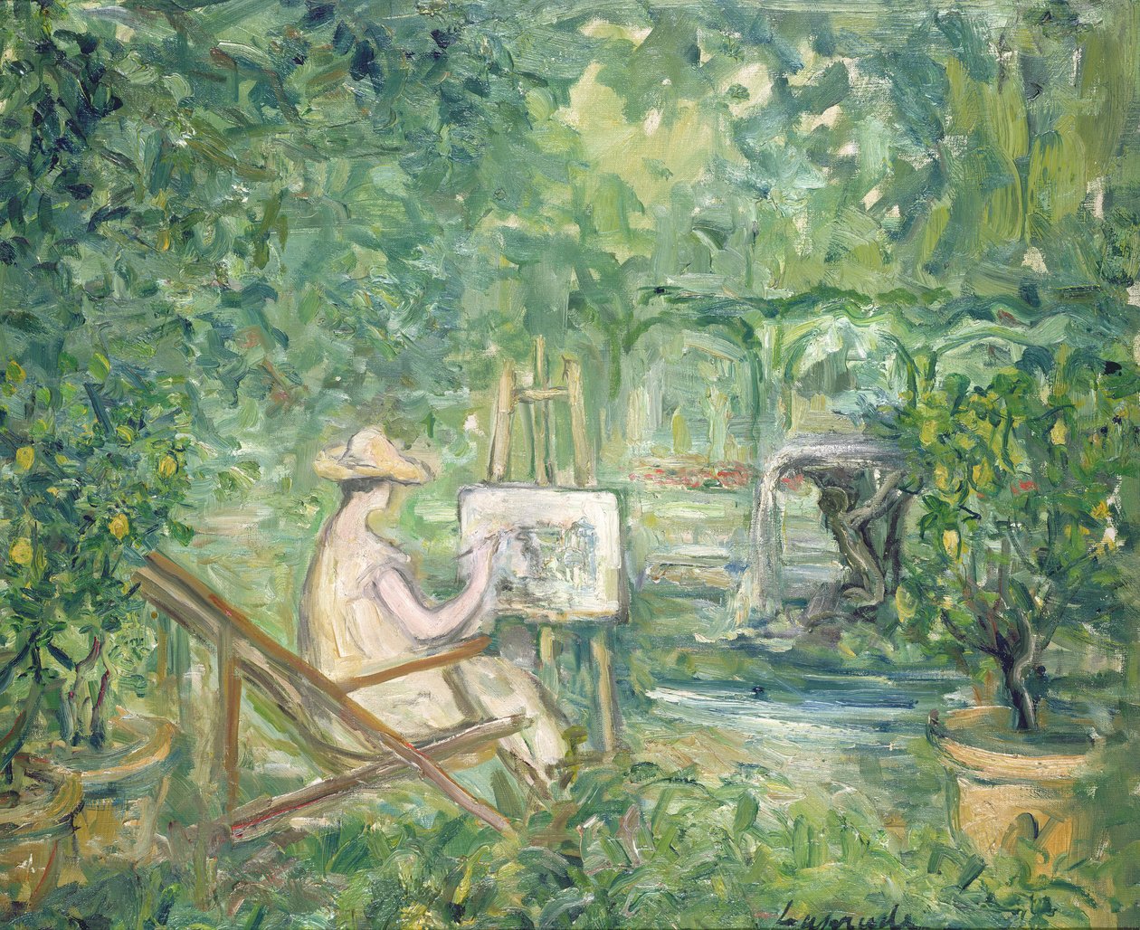 Kvinde maler i et landskab, 1900-10 af Pierre Laprade