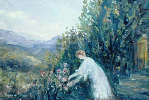 Woman in a Garden, ca. 1909-10 (olie på lærred) af Pierre Laprade