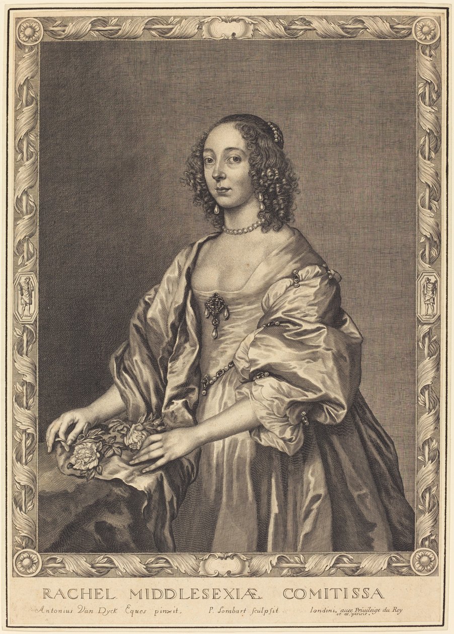 Rachel, grevinde af Middlesex af Pierre Lombard after Sir Anthony van Dyck