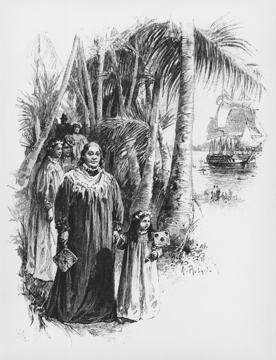 Dronning Pomare IV (1827-77) af Tahiti, illustration fra 