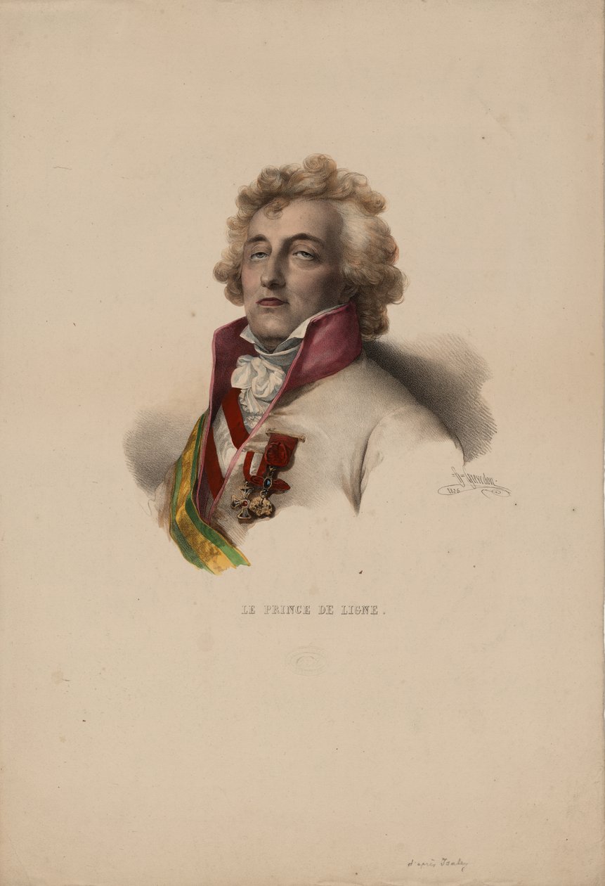 Portræt af Charles-Joseph, Prince de Ligne 1735-1814, 1825 af Pierre Louis Henri Grevedon