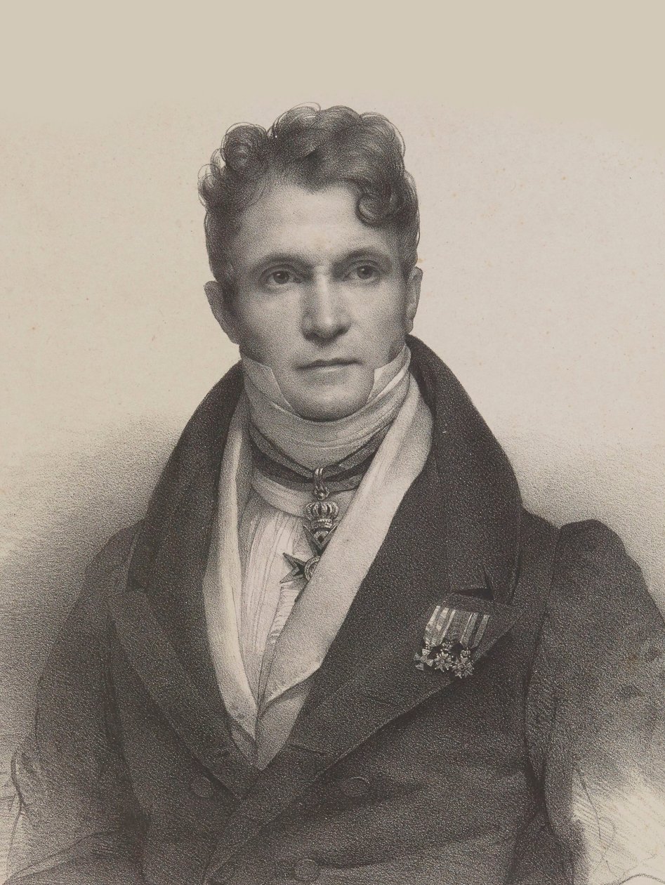Portræt af dirigenten og komponisten Gaspare Spontini 1774-1851, 1830. af Pierre Louis Henri Grevedon