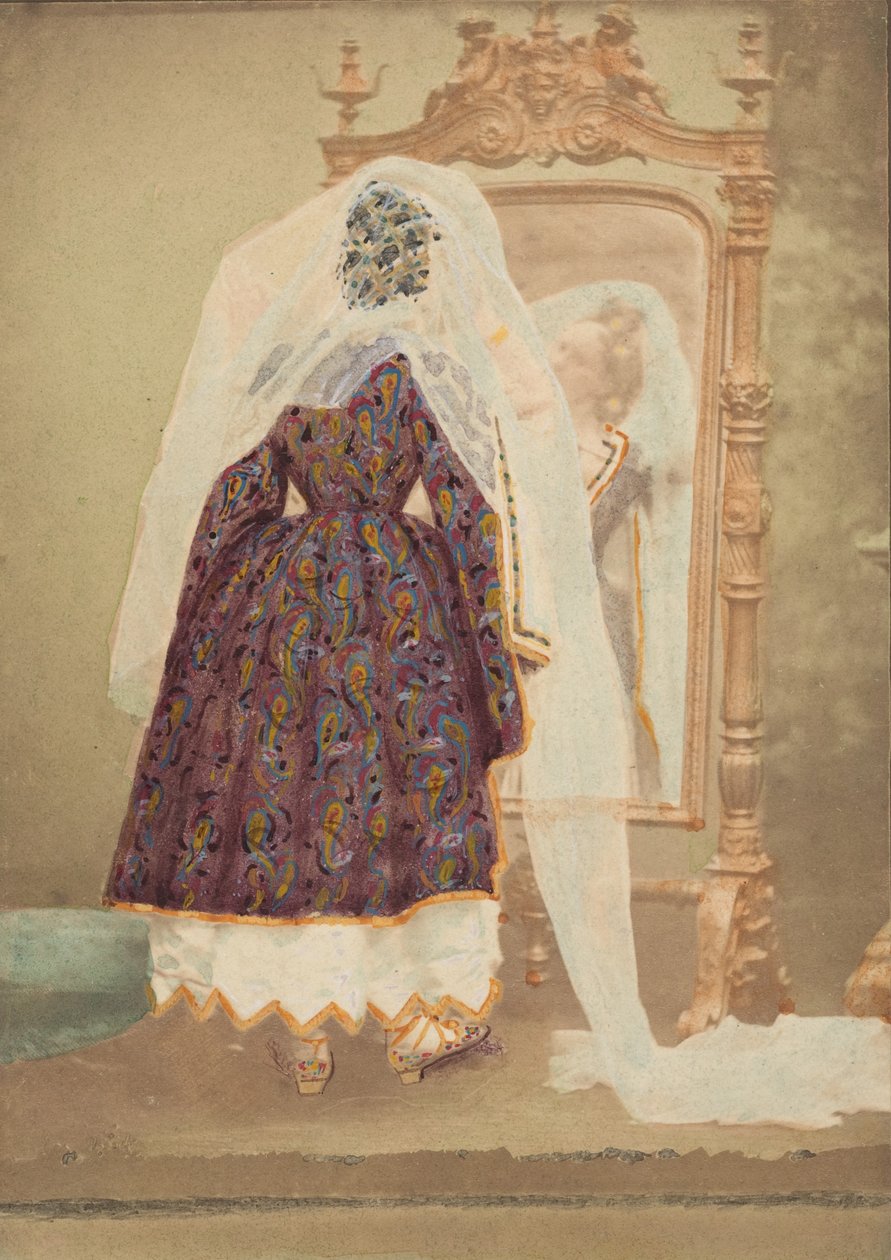[Grevinden i guld pikékjole som Judith], 1860