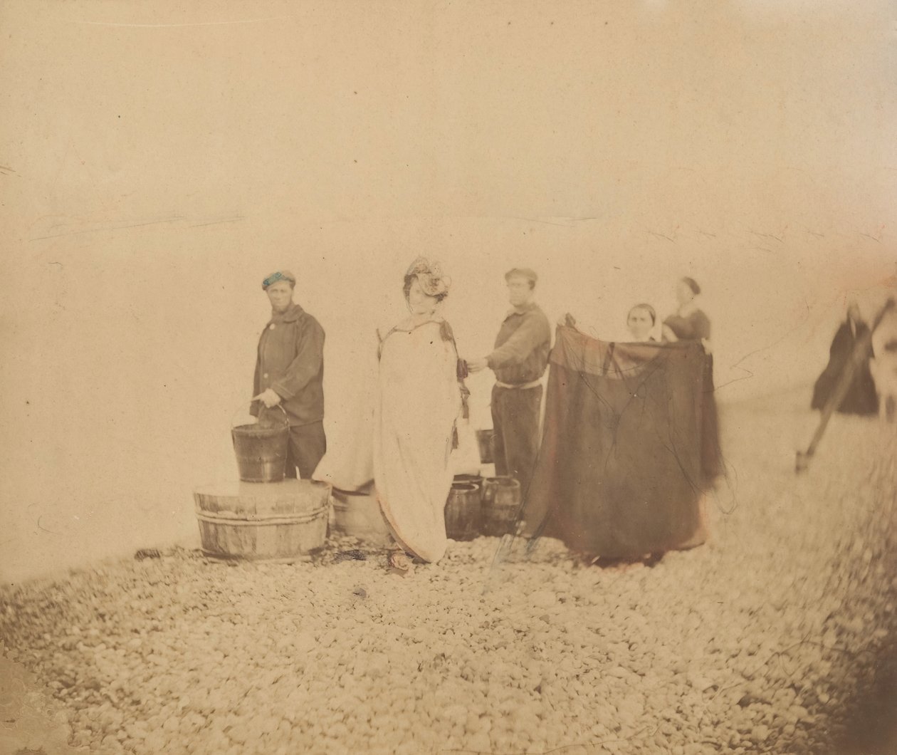 [La Comtesse med gruppe på en klippestrand], 1860