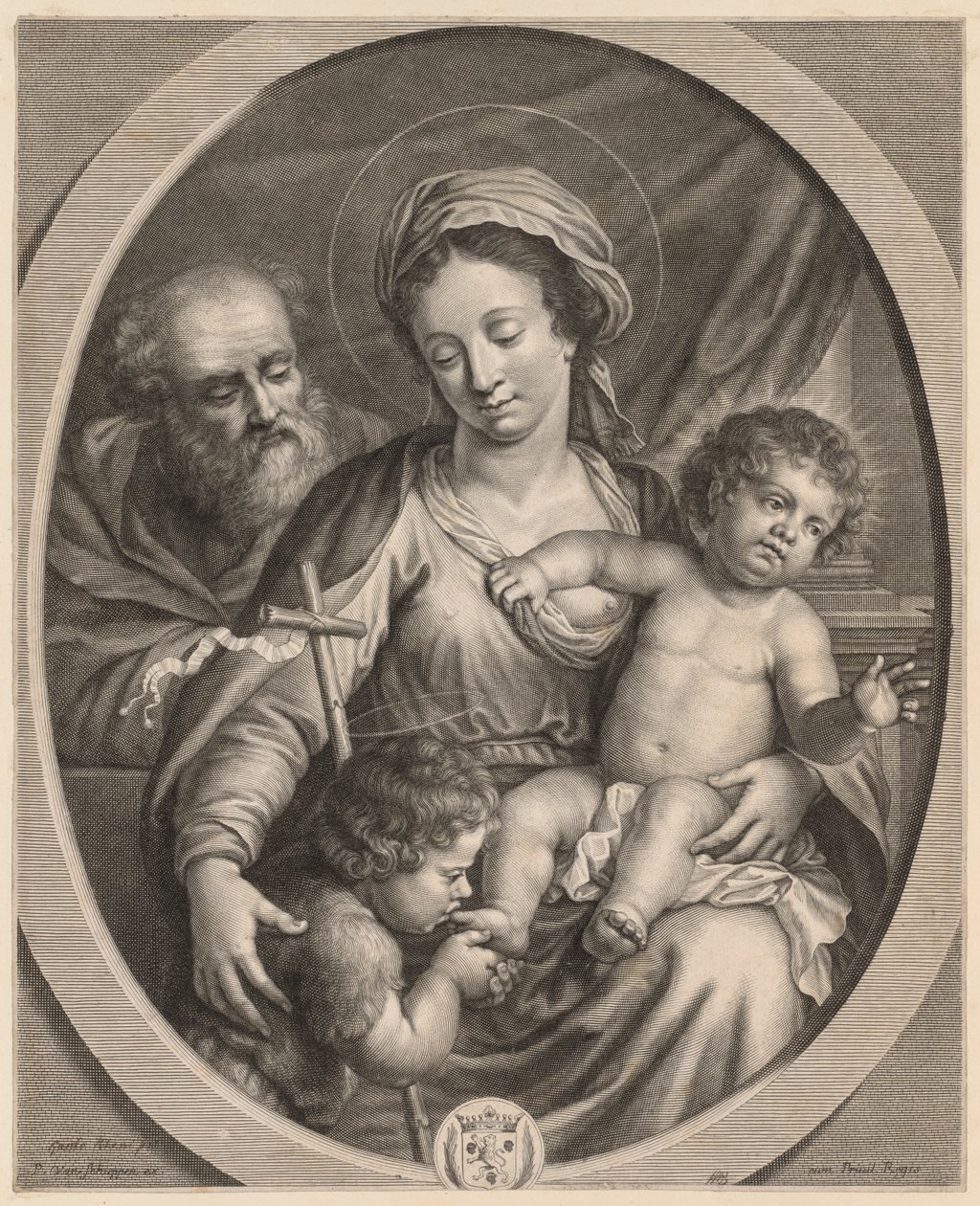 Hellige Familie og S. John af Pierre Louis van Schuppen
