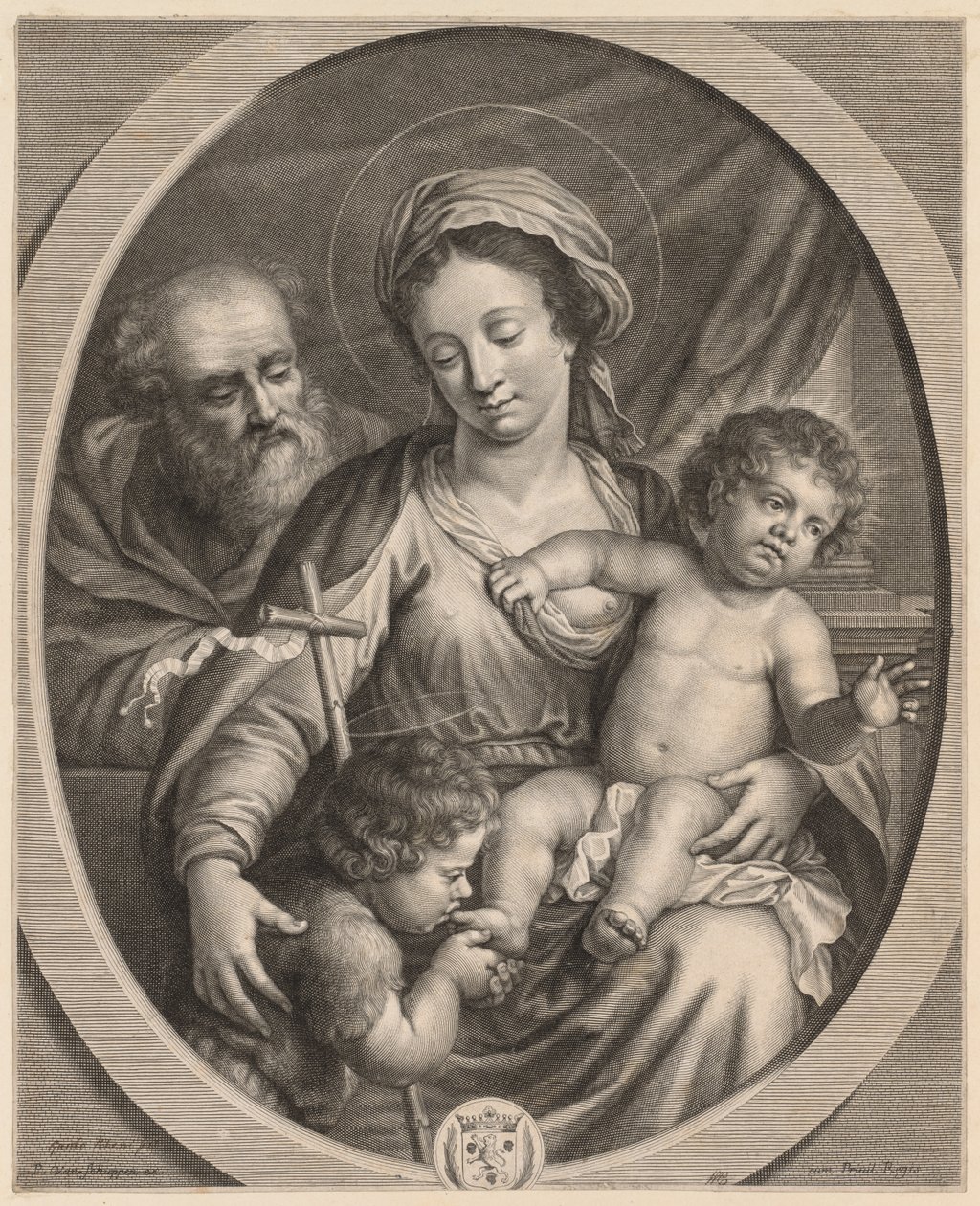 Hellige Familie og S. John. af Pierre Louis van Schuppen
