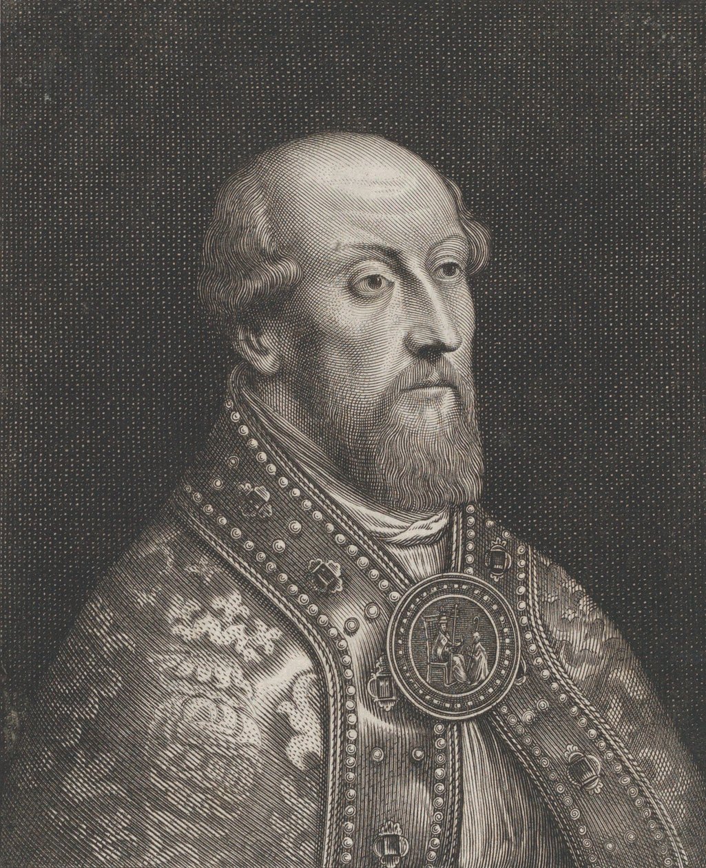 Portræt af Gisbert de la Marche, biskop af Liège, ca. 1645-55. af Pierre Louis van Schuppen