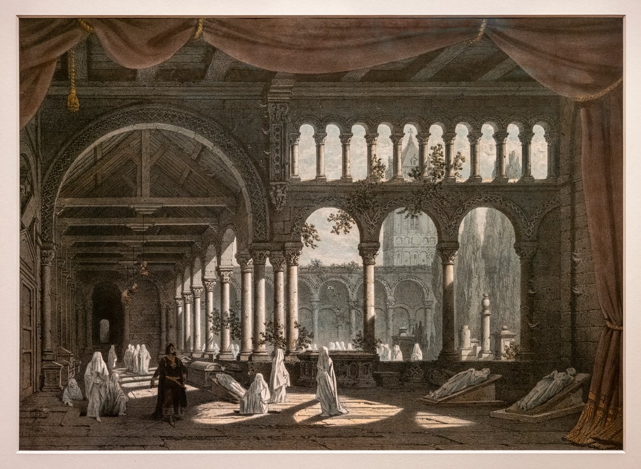 Robert the Devil, dekorationer til det andet maleri af akt III. 1831. Litografi af Pierre Luc Charles Ciceri