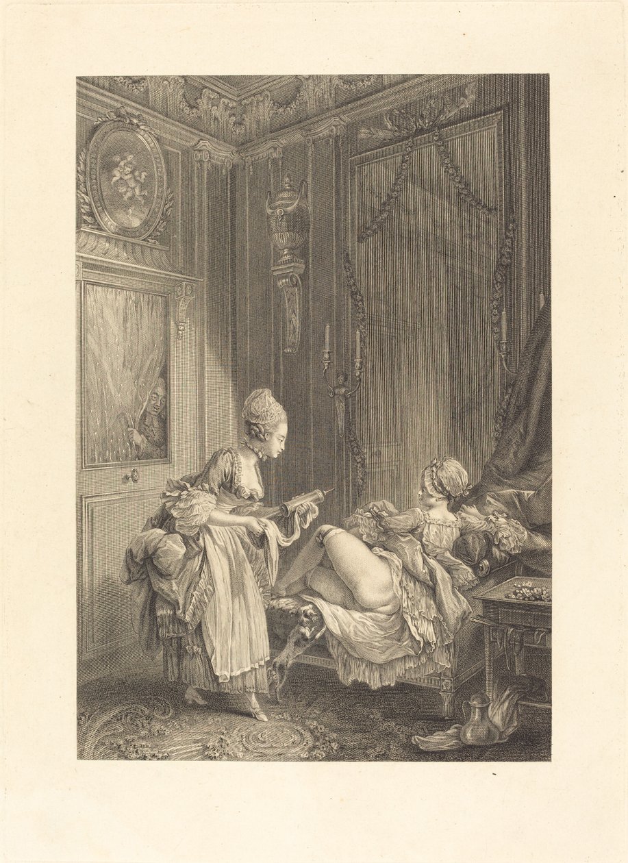 De nysgerrige af Pierre Maleuvre after Pierre Antoine Baudouin