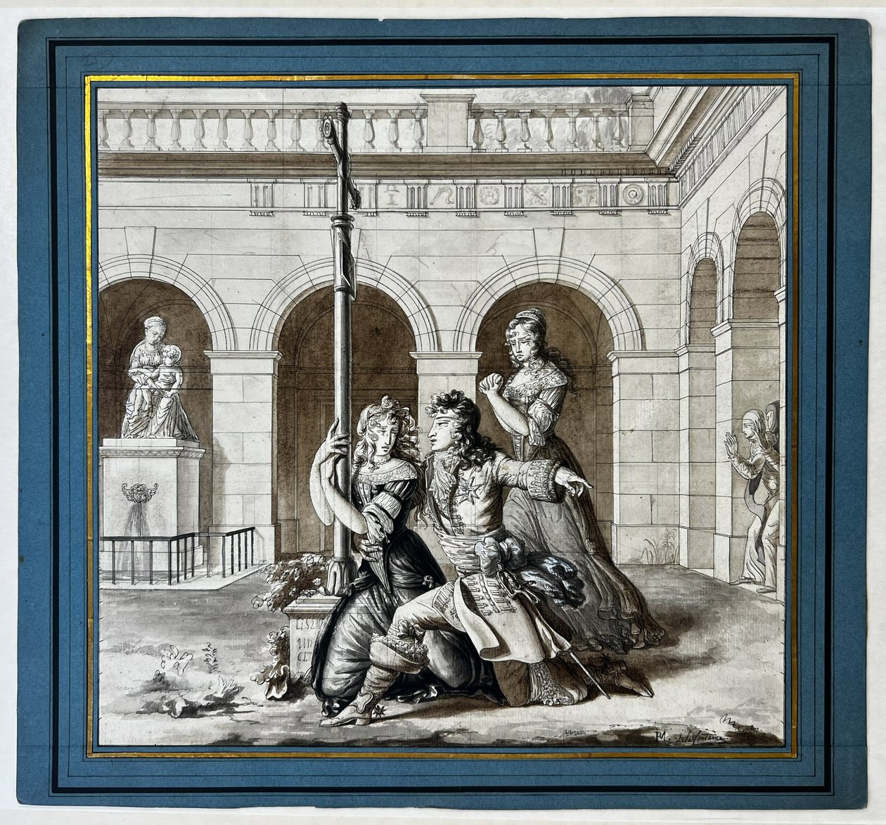 Ludvig XIV taler med Louise de La Vallière i karmeliterklosteret i Chaillot af Pierre Maximilien Delafontaine