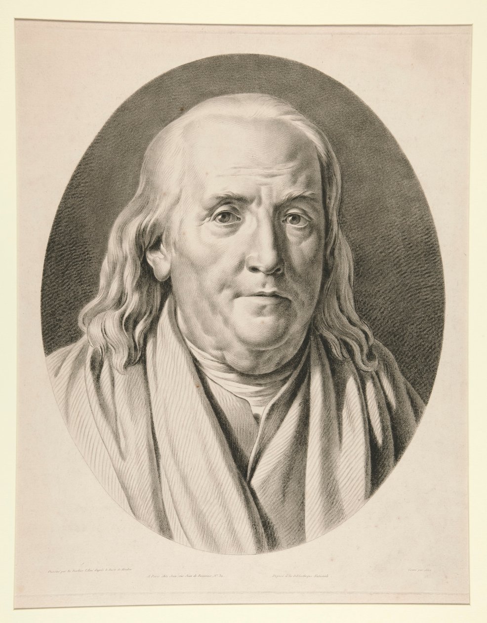 Benjamin Franklin, efter en skulptur af Jean-Antoine Houdon af Pierre Michel Alix
