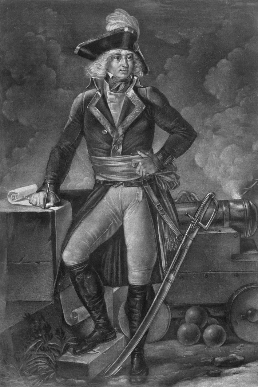 General Charles Pichegru (1761-1804) - Portræt i fuld længde af Charles Pichegru (1761-1804), den øverste general for hærene i Norden, Sambre og Meuse, Rhinen og Mosel" Gravering af Pierre Michel Alix (1762- 1817), af Alexandre Evariste FRAGONARD (1780-185 af Pierre Michel Alix