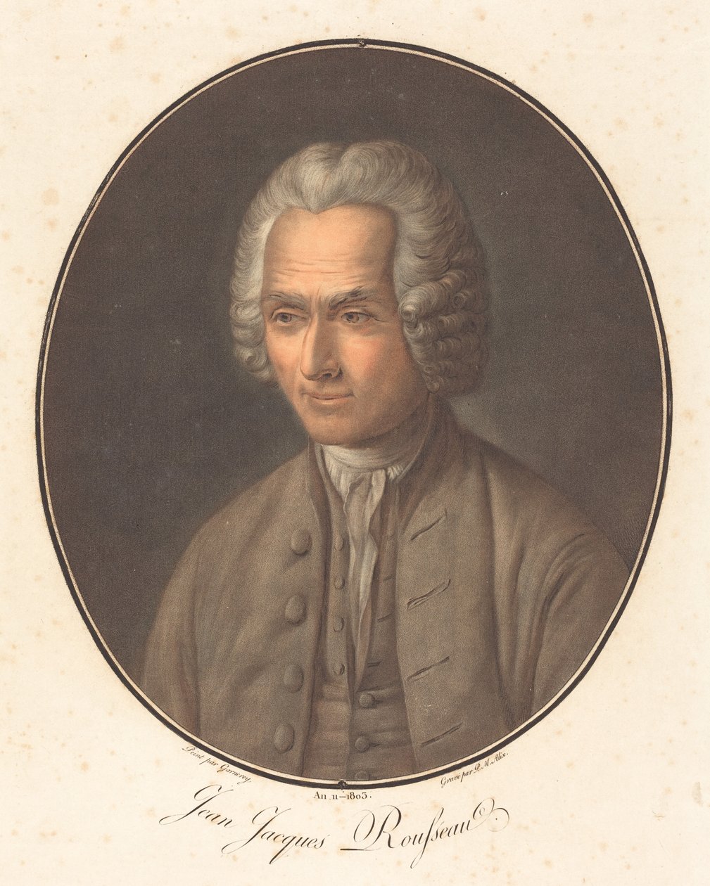 Jean Jacques Rousseau, i eller efter 1803. af Pierre Michel Alix