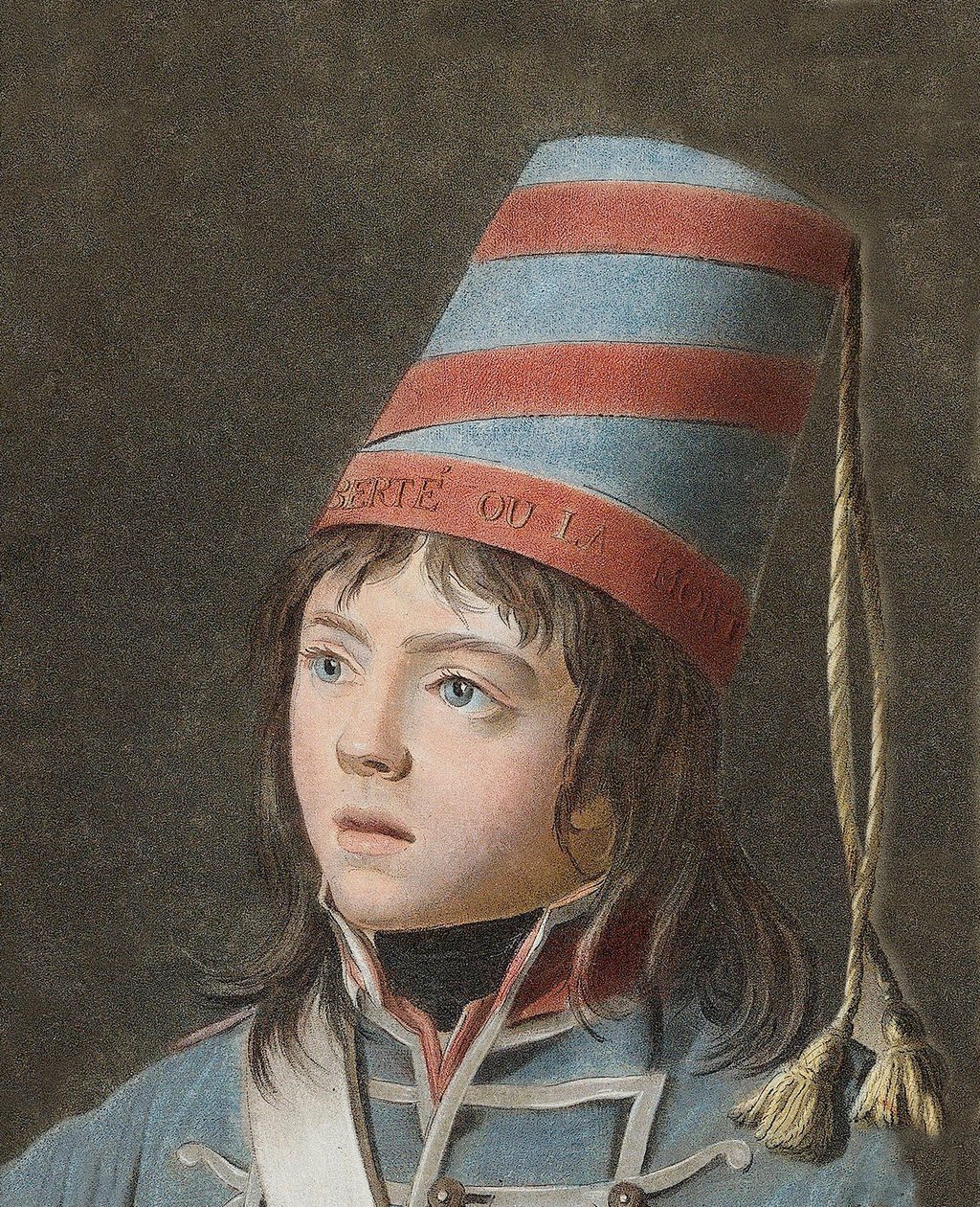 Joseph Bara (1779-1793) - Joseph Bara eller Barra (1780-1793) er et heltebarn fra den franske revolution, som kæmpede i Vendée for republikken. Gravering af Pierre Michel Alix (1762-1817) af Pierre Michel Alix