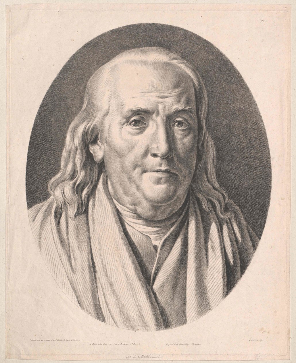 Nicolas Malebranche (print) af Pierre Michel Alix