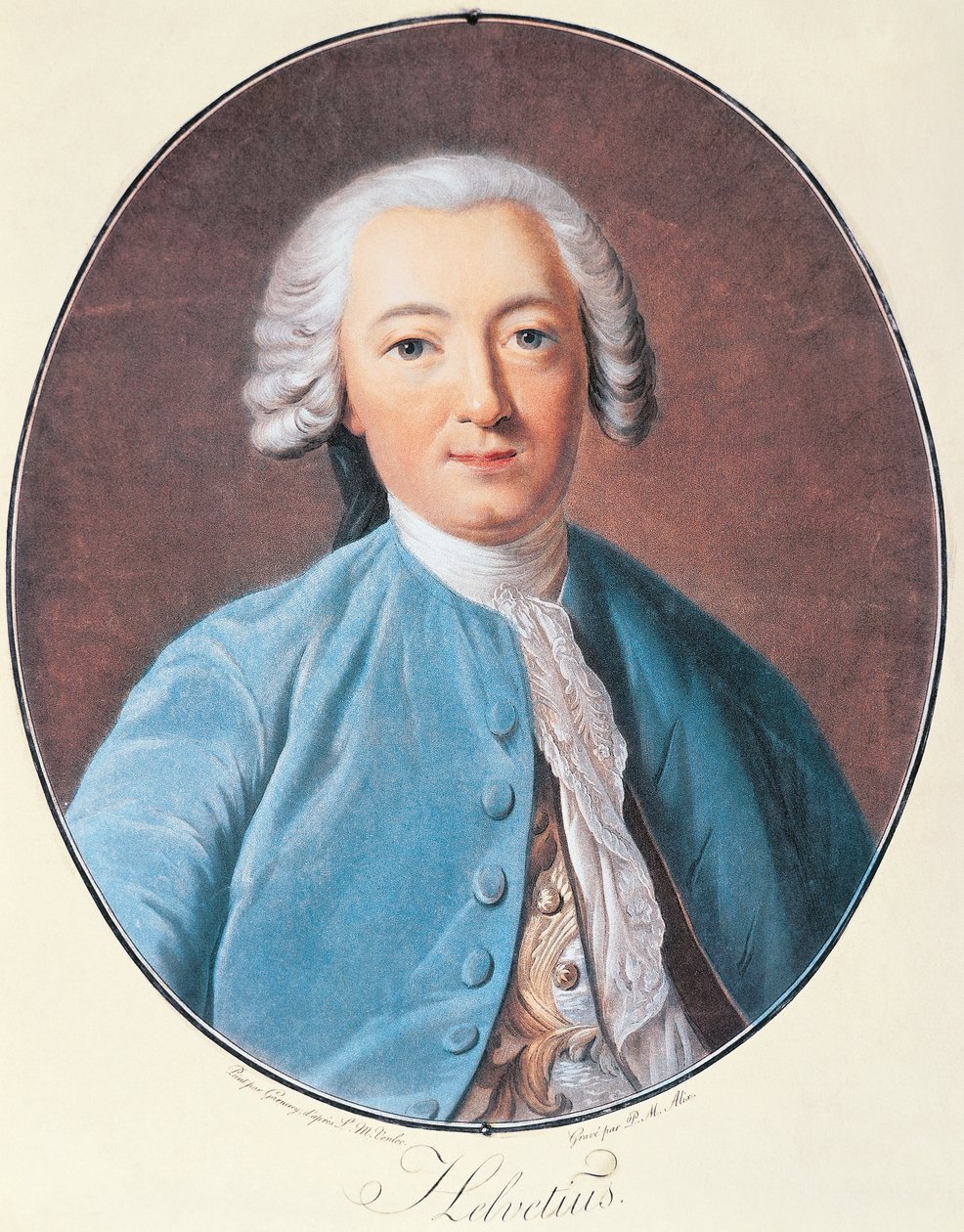 Portræt af Claude Adrien Helvetius af Pierre Michel Alix