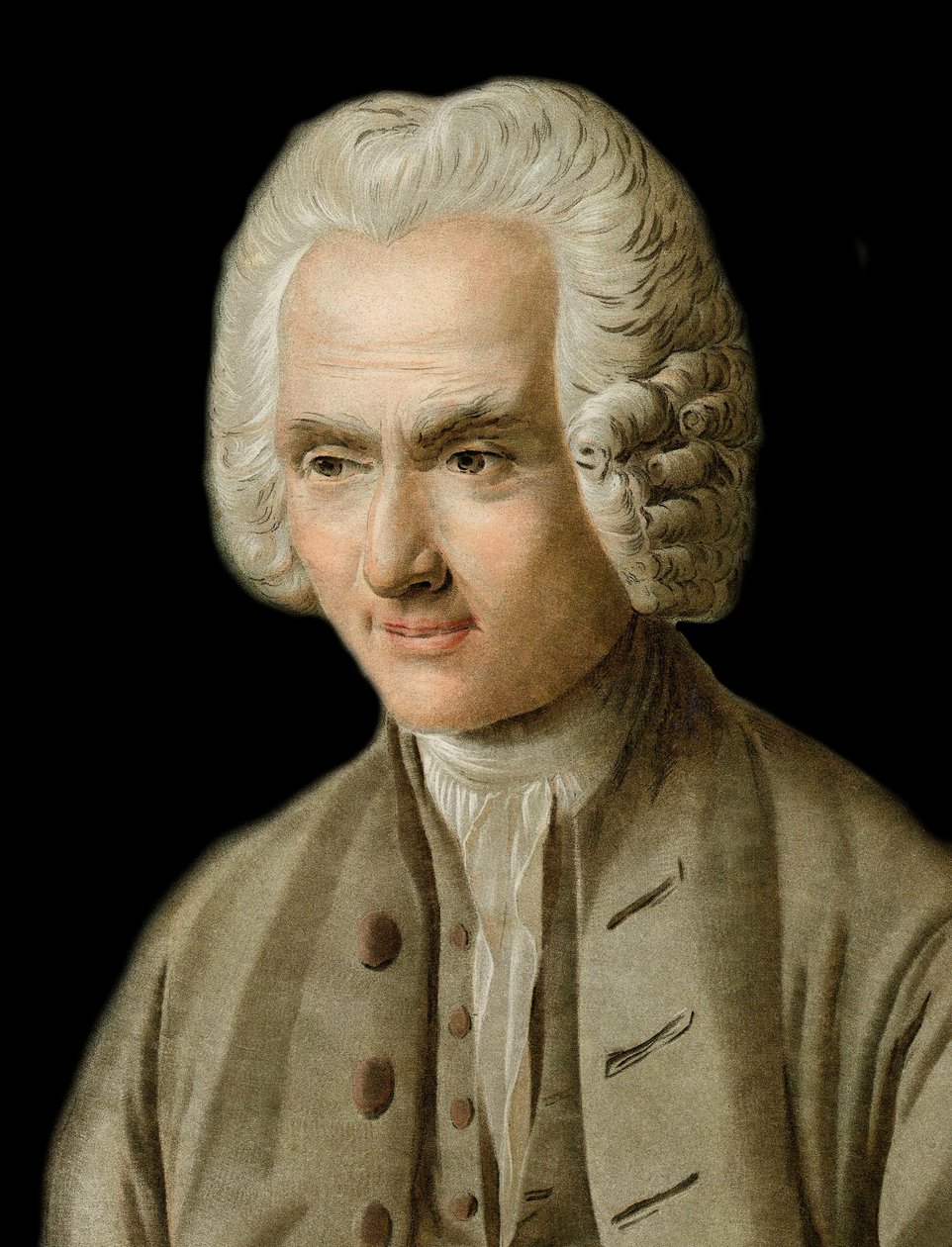 Portræt af Jean-Jacques Rousseau - Portræt af Jean Jacques Rousseau (1712-1778) Indgraveret af Pierre Michel Alix af Pierre Michel Alix