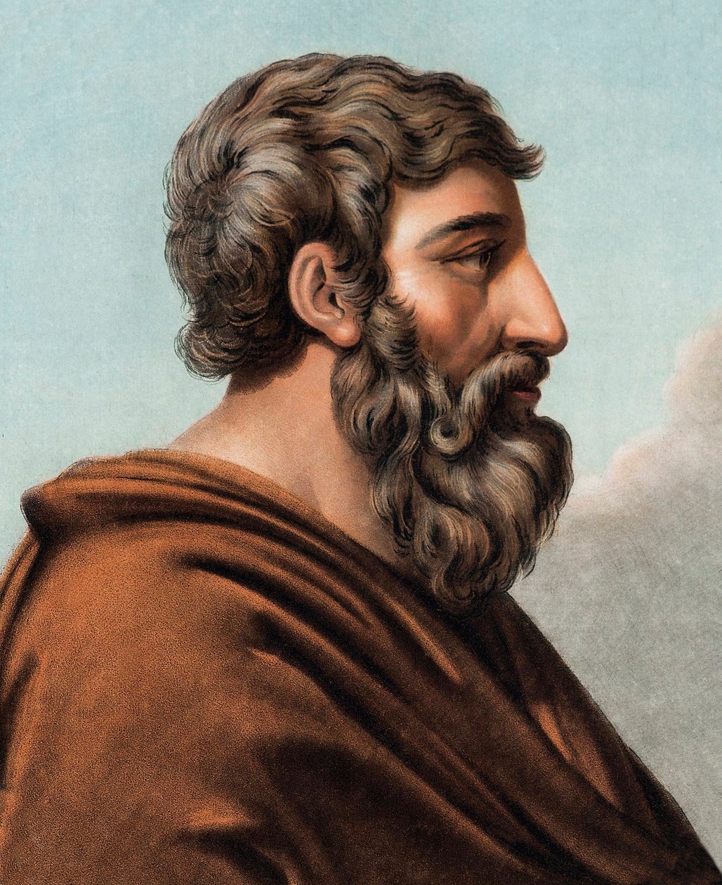 Portræt af Lycurgue (Lykourgos) mytiske lovgiver i Sparta (9. eller 8. århundrede f.Kr.). (Lycurgus of Sparta) Gravering af Pierre Michel Alix (1762-1817) af Pierre Michel Alix