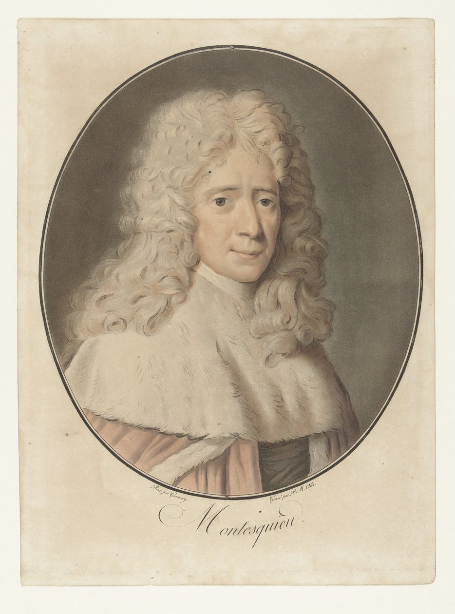Portræt af Charles de Montesquieu Montesquieu (titel på objekt) Collection of Great Men (serietitel) af Pierre Michel Alix