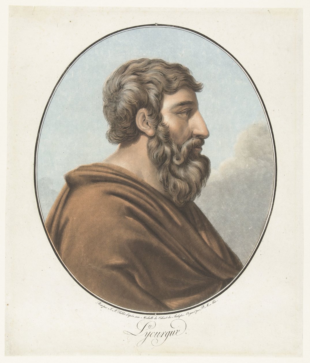 Portræt af Lycurgus Lycurgus (titel på objekt) Collection of Great Men (serietitel) af Pierre Michel Alix