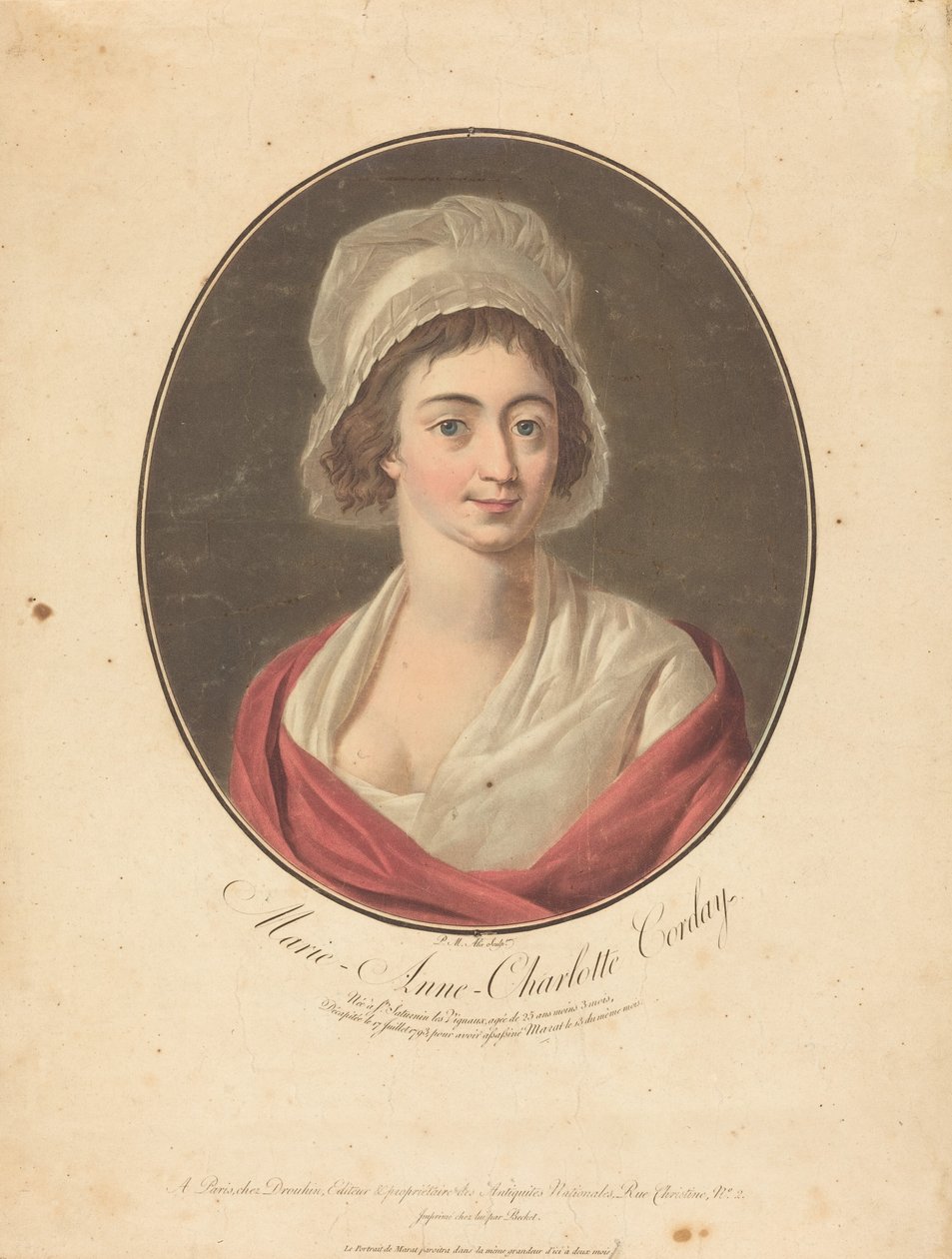 Charlotte Corday af Pierre Michel Alix after Jean François Garnerey