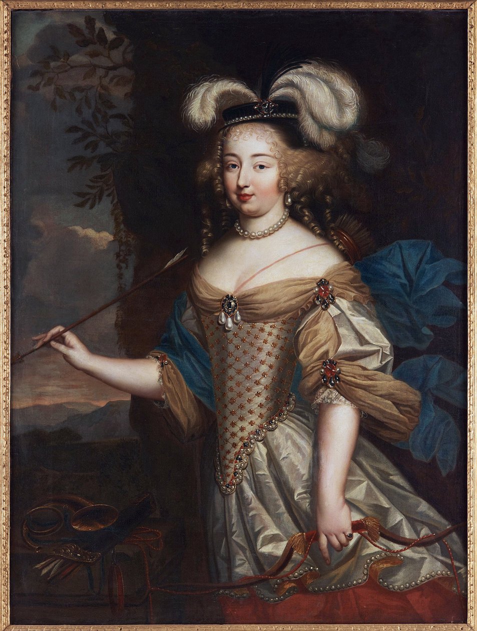 Madame de Montespan - Francoise Athenais de Rochechouart, Marquise de Montespan (1640-1707), som Diana, af Mignard, Pierre (1612-1695). Olie på lærred. Størrelse: 130x95,5 cm. Privat samling af Pierre Mignard