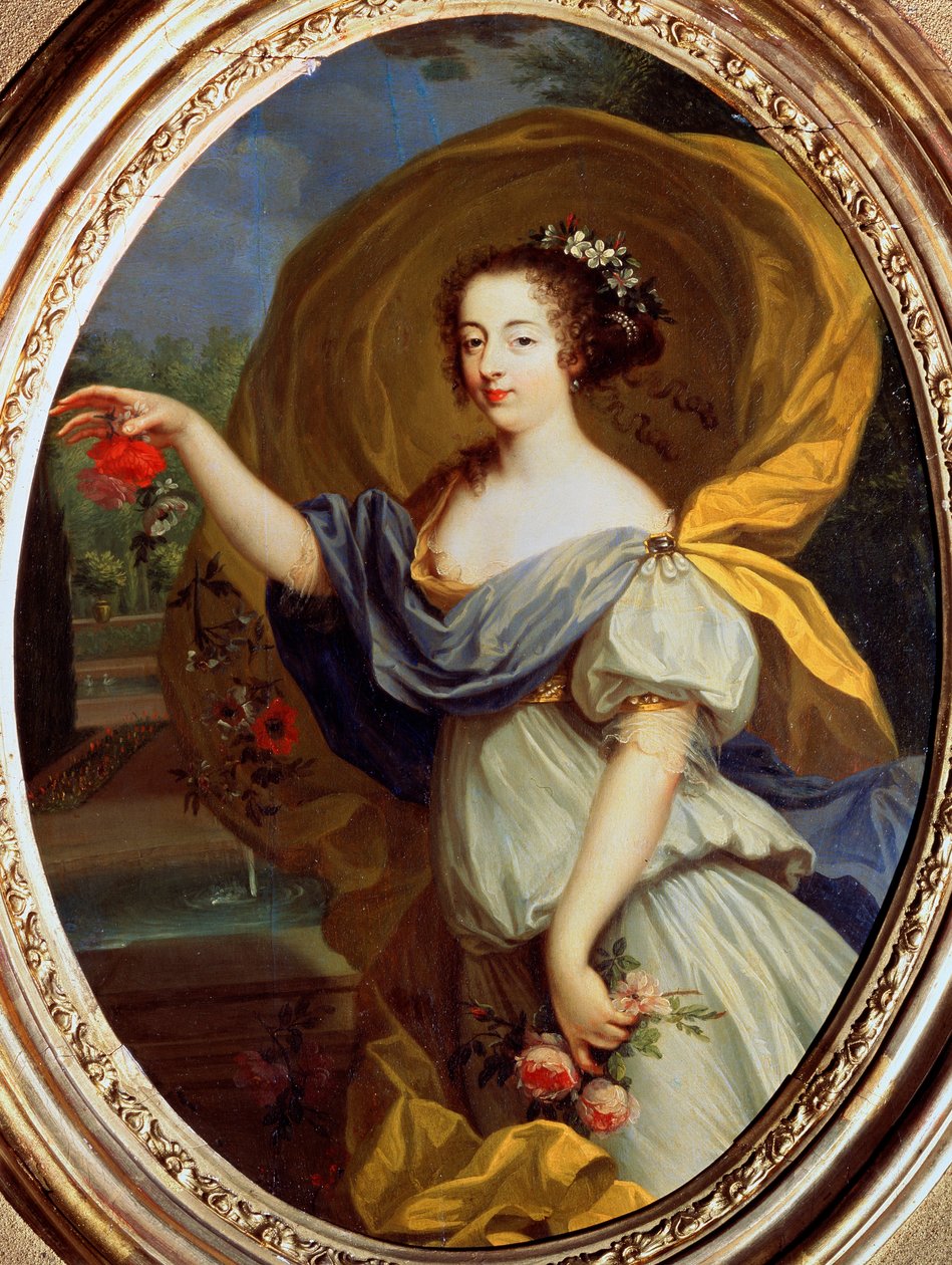 Portræt af hertuginde de la Valliere som Flora, 1600-tallet. af Pierre Mignard