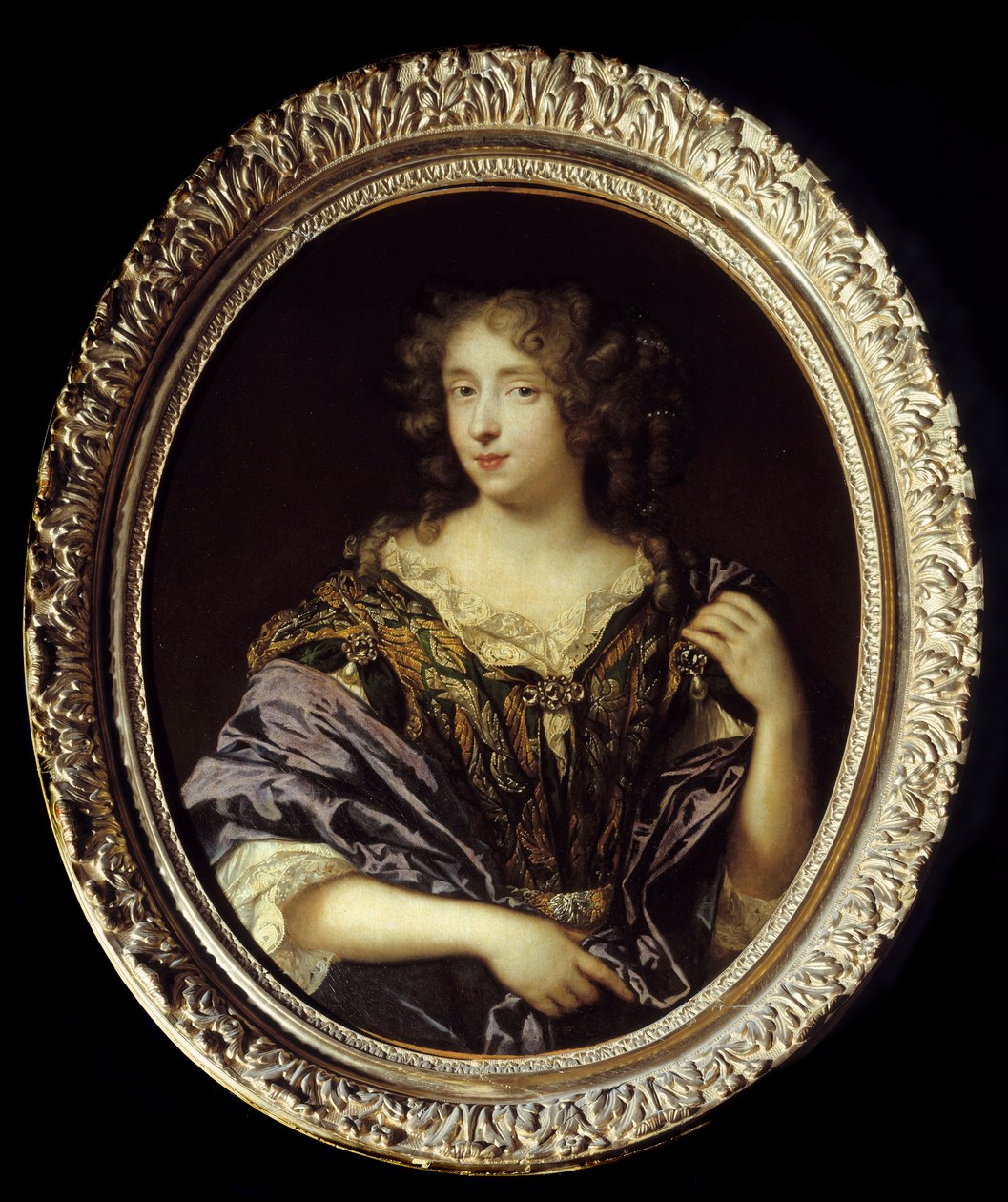 Portræt af Madame de Saint Germain. Helene Ferrand, datter af en rådmand i parlamentet i Paris, hustru til Louis Foucault, Marquis de Saint Germain Beaupre; døde i en alder af 34 år mellem 1681 og 1691. Maleri af Pierre Mignard (1612-1695) af Pierre Mignard