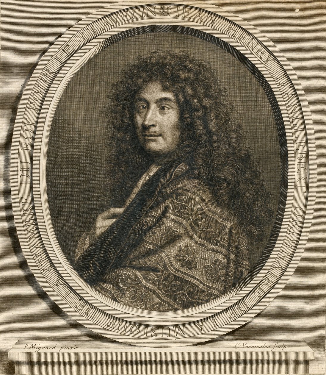 Portræt af komponisten Jean-Henri dAnglebert 1629-1691, 1689 af Pierre Mignard