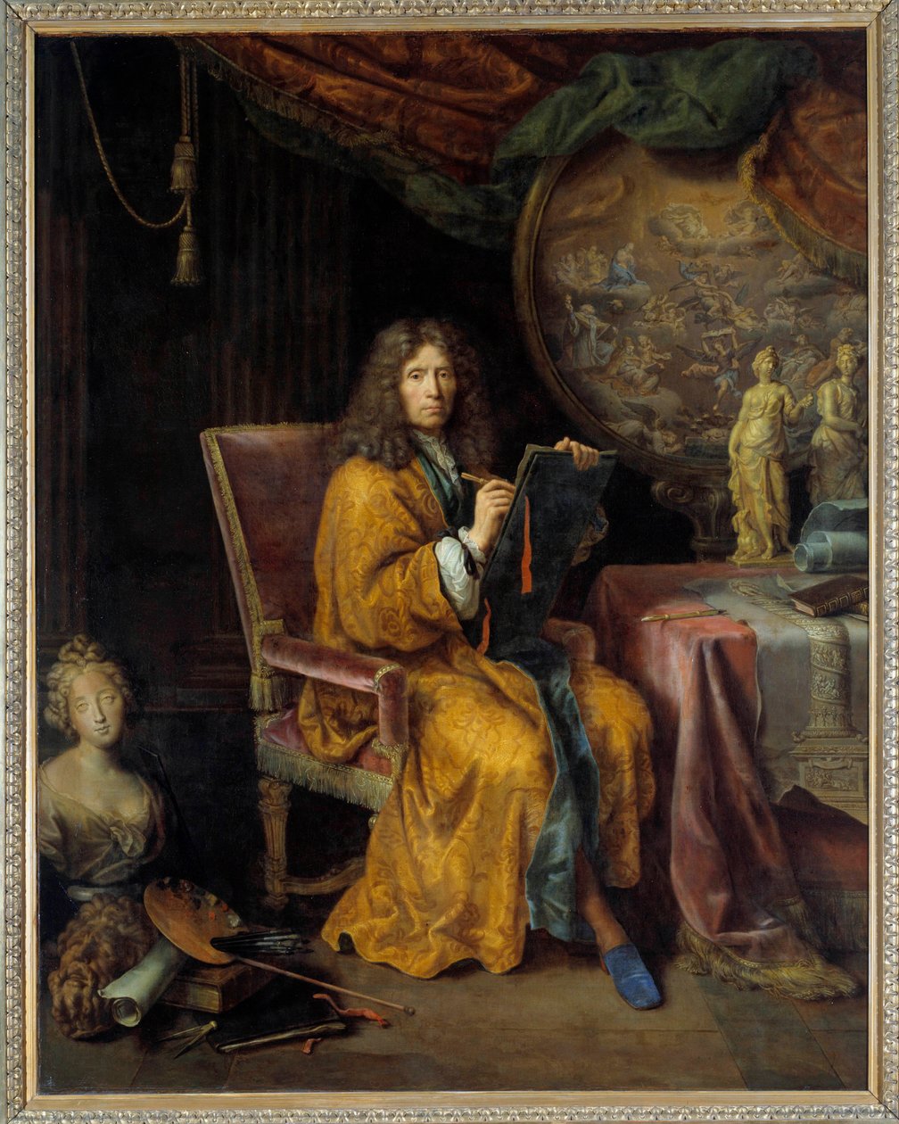 Selvportrætmaleri af Pierre Mignard (1612-1695) 1600-tallet. Søn 2,35x1,88 m. - Selvportræt af Pierre Mignard (1612-1695) 1600-tallet. 2,35 x 1,88 m. Louvre-museet, Paris af Pierre Mignard