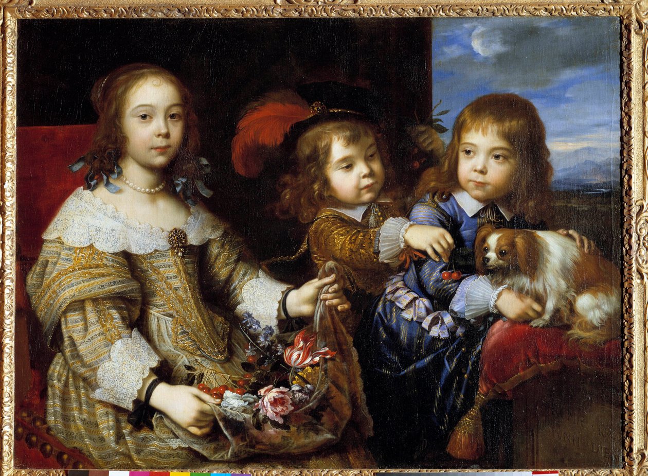 The Children of the Duke of Bouillon Maleri af Pierre Mignard (1612-1695) 1647. Honolulu, Academy of Arts af Pierre Mignard