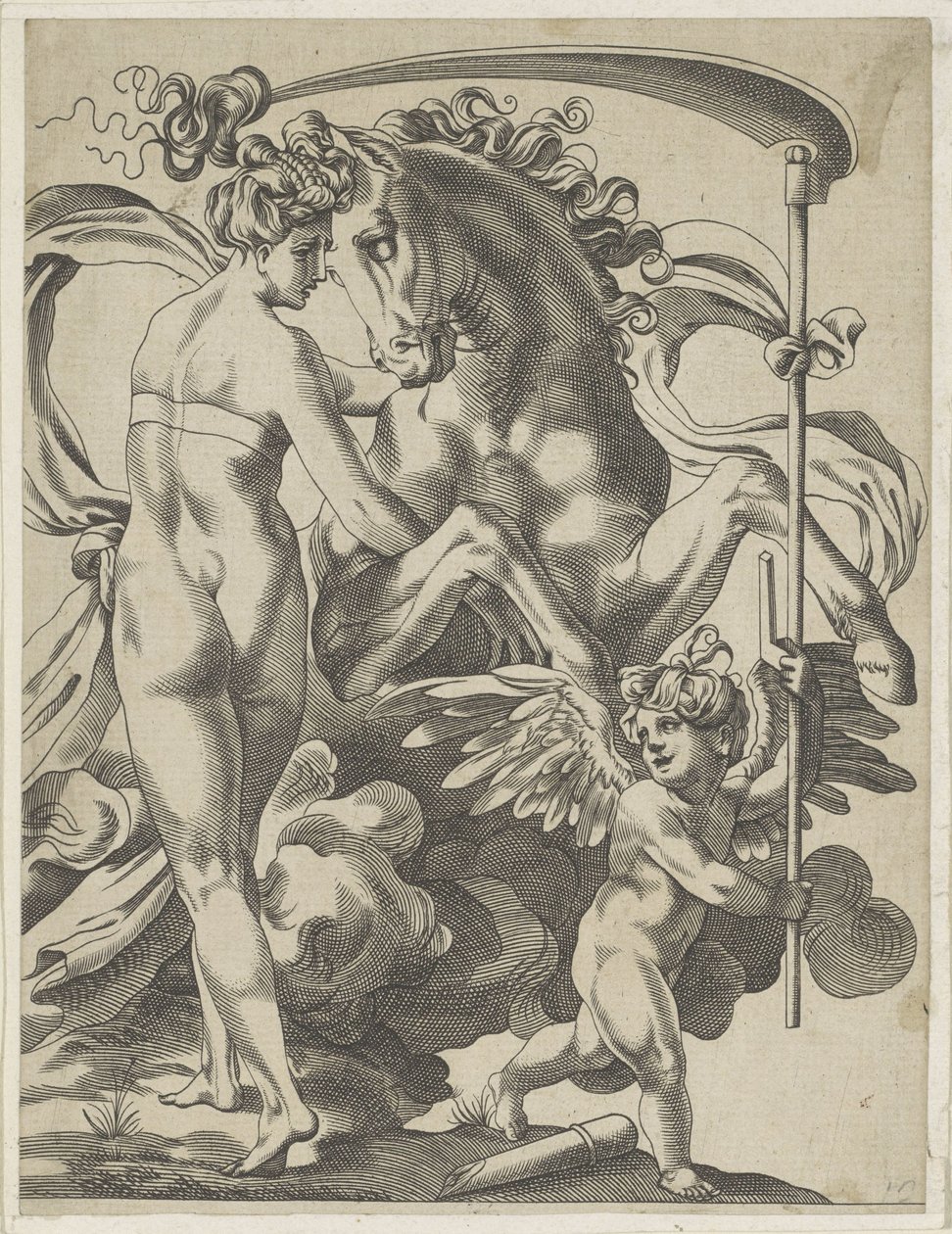 Saturn og nymfen Philyra af Pierre Milan