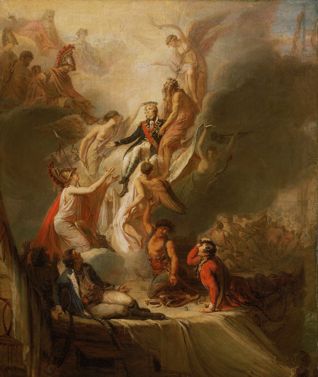 Horatio Nelsons (1758-1805) apoteose, ca. 1805-18 (olie på lærred) af Pierre Nicolas Legrand