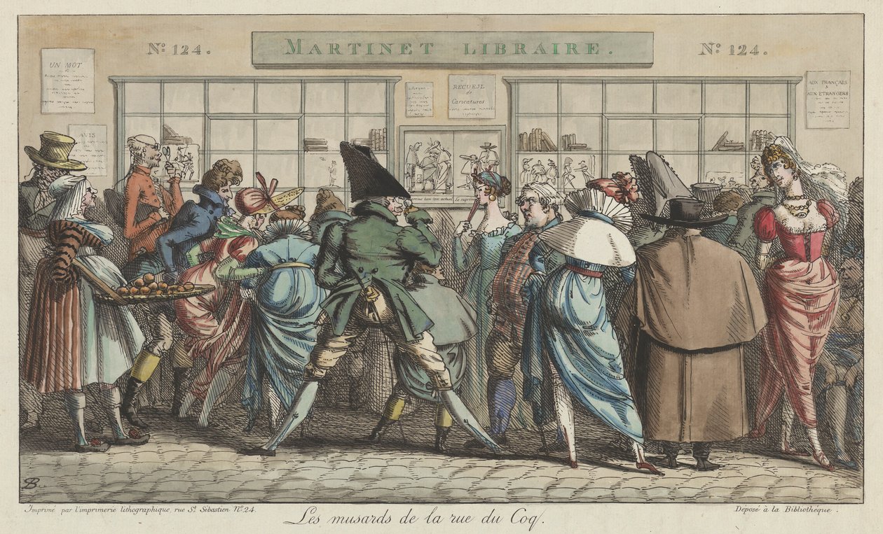 The Dawdlers i Rue du Coq af Pierre Nolasque Bergeret