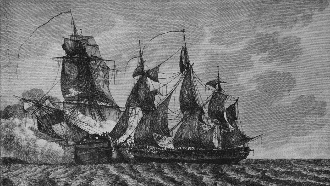 Ambuscaden og Bayonnaisen, c1799 af Pierre Ozanne