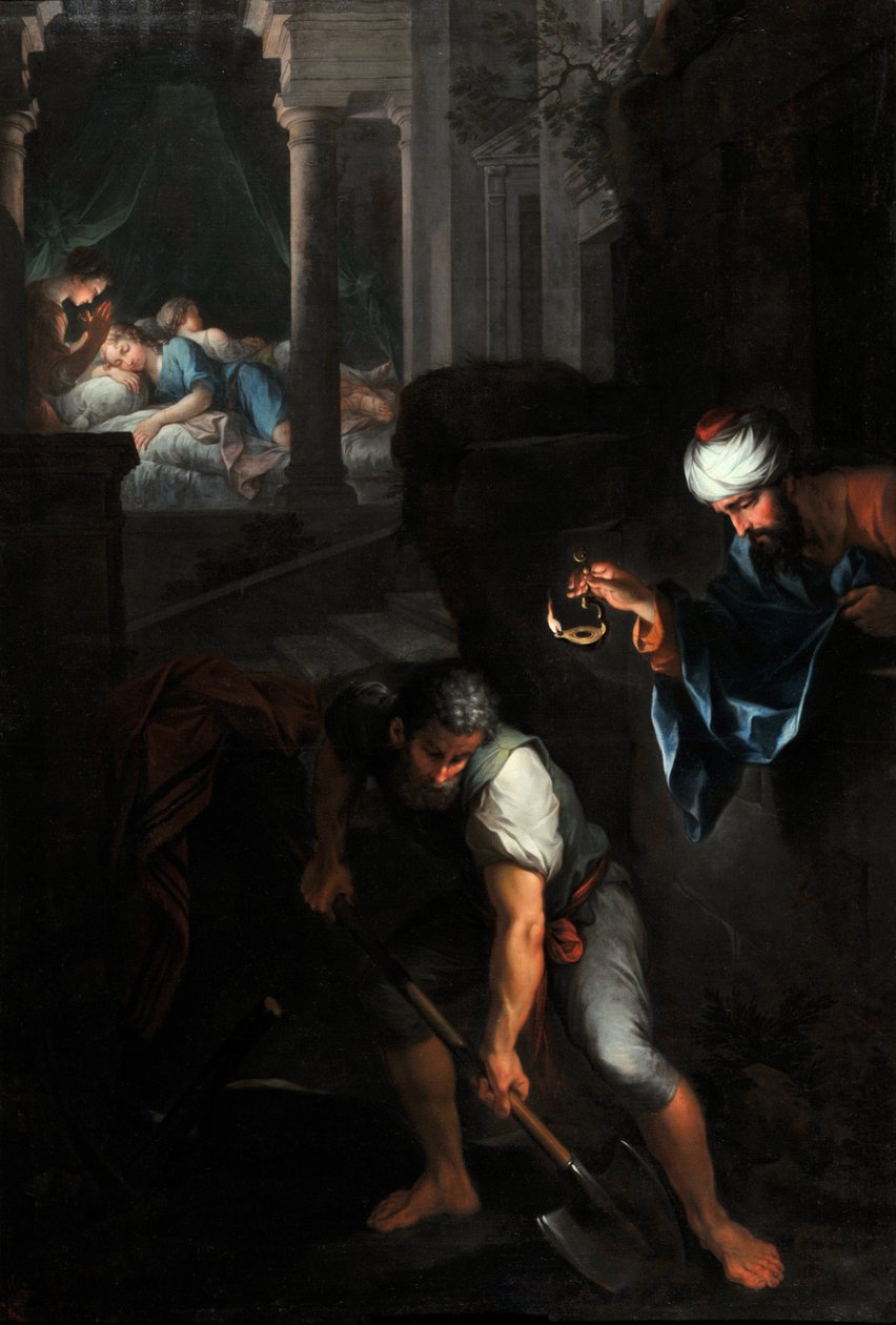 Raguel graver sin pit (olie på lærred) af Pierre Parrocel