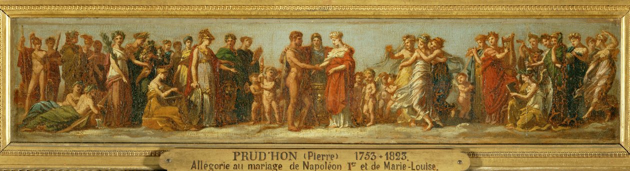 Noces de Hebe et Hercule, allegori om ægteskabet mellem Napoleon I og Marie Louise ... af Pierre Paul (attr. to) Prud