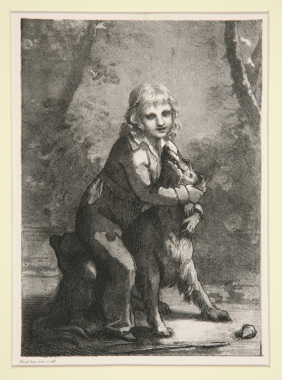 Uden titel (Dreng med hund) af Pierre Paul Prud