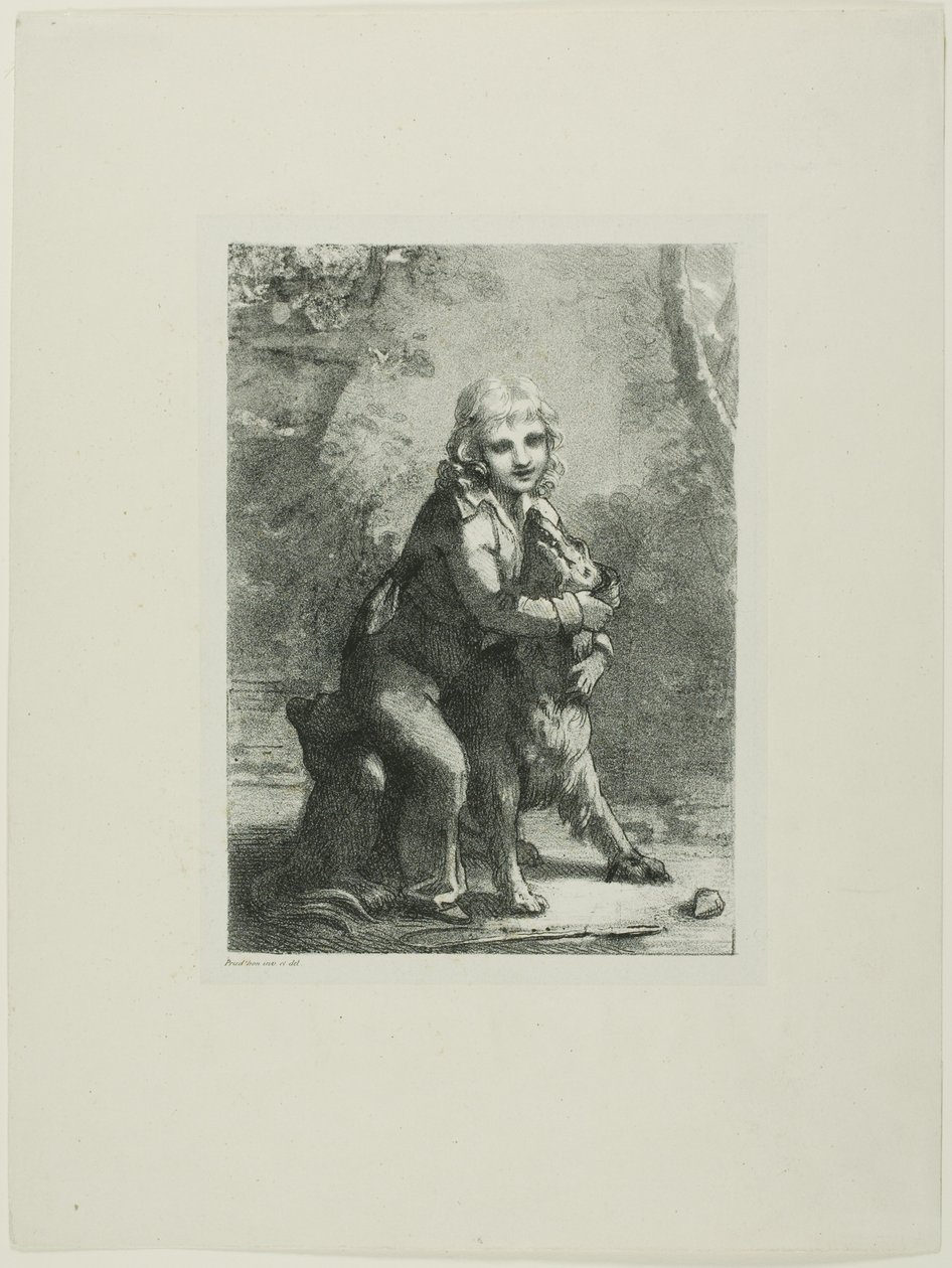 Dreng med hund af Pierre Paul Prud