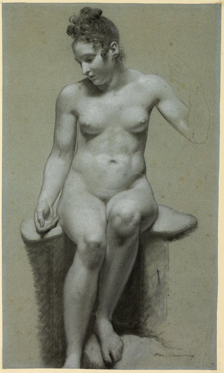 Siddende nøgen kvinde af Pierre Paul Prud