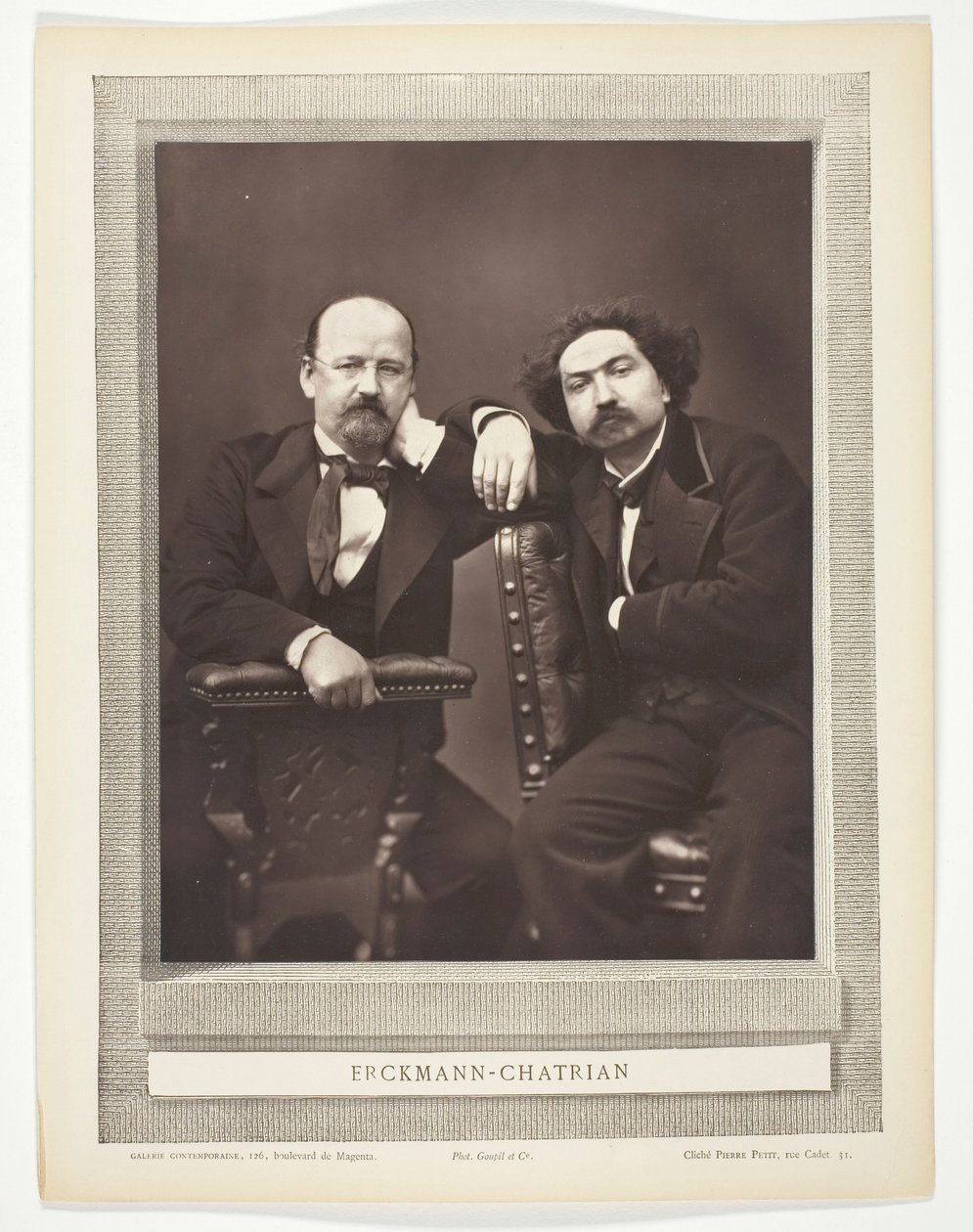 Émile Erckmann (fransk forfatter, 1822-1899) og Alexandre Chatrian (fransk forfatter, 1826-1890) af Pierre Petit